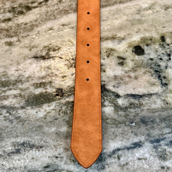 Disney MINNIE MOUSE Faux Brown Leather BELT Silver Head Icon Buckle Size M Bow - Picture 8 of 9